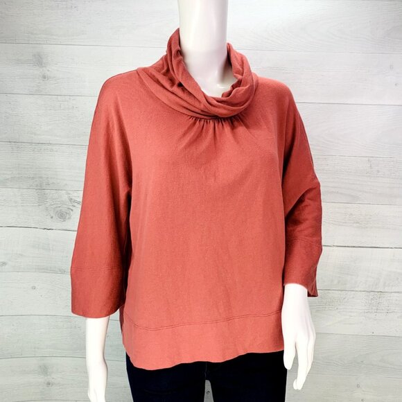 J Jill Womens Cowl Neck Sweater Cotton Modal Salmon Pink Pull Over Size S - Picture 4 of 14
